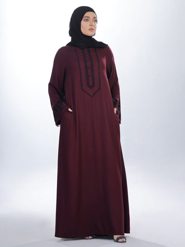 Geometrical Garnet Abaya